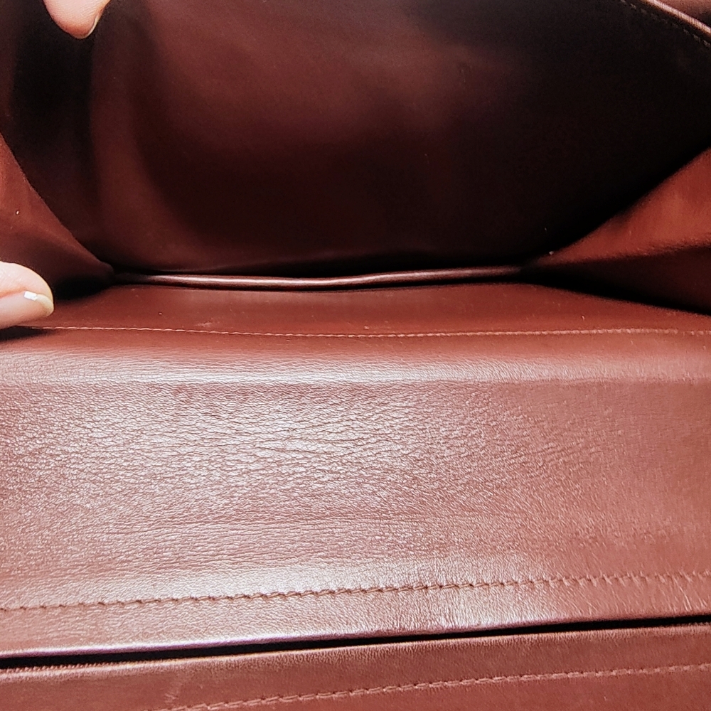 Cartier Authentic Burgundy Leather Clutch Wristlet with Gold Accents - Picture 10 of 16